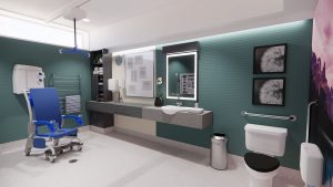 Shower Room after renovation of Peel Region Long Term Care Renovation
